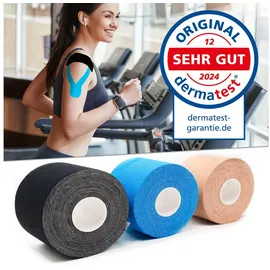 Axion axion® Kinesiologie Tapes 3er Set - in Blau, Beige, Schwarz bunt 50-74cm 0-12M