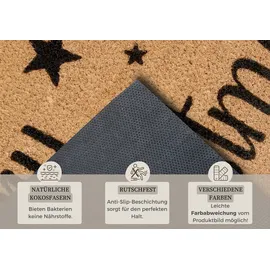 HANSE HOME 105697-45X70 Teppich Drinnen Bodenmatte Rechteck Kokosnuss-Faser Schwarz, Braun