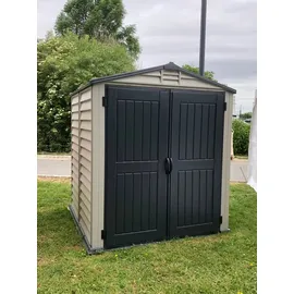 Duramax Gerätehaus Kunststoff 1,86 x 1,90 Grau Drehtüren