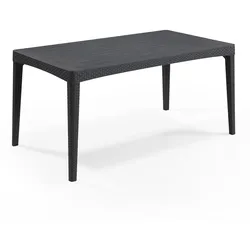 Allibert Girona Tisch Anthrazit - wetterfest, Garten, Outdoor