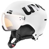 Uvex hlmt 500 visor - Skihelm für Damen und Herren - mit Visier - individuelle Größenanpassung - white-black matt - 59-62 cm