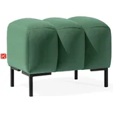 konsimo® Sitzhocker Veloursstoff 60 x 50 x 50 cm Dunkelgrün/Schwarz