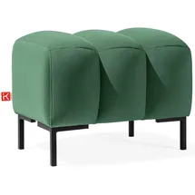 konsimo® Sitzhocker Veloursstoff 60 x 50 x 50 cm Dunkelgrün/Schwarz