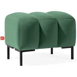 konsimo® Sitzhocker Veloursstoff 60 x 50 x 50 cm Dunkelgrün/Schwarz