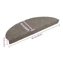 vidaXL Selbstklebende Treppenmatten 10 Stk. 65x21x4 cm Beige Halbrund Groß