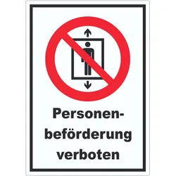 Personenbeförderung verboten Aufkleber A7 (74x105mm)