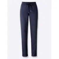 Heine Leinenhose HEINE, Damen, Gr. 34, Normalgrößen, blau (marine), 100% Leinen, unifarben, lang, Hosen