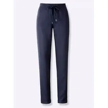 Heine Leinenhose HEINE, Damen, Gr. 34, Normalgrößen, blau (marine), 100% Leinen, unifarben, lang, Hosen