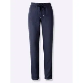 Heine Leinenhose HEINE, Damen, Gr. 34, Normalgrößen, blau (marine), 100% Leinen, unifarben, lang, Hosen