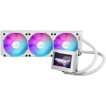 Asus ROG Ryujin III 240 ARGB White Edition All-in-One Flüssig CPU-Kühler (3,5 Zoll LCD, Asetek-Pumpe der 8. Generation, 2X ROG 120mm Radiator mit magnetischen Daisy-Chain ARGB-Lüftern, weiß)