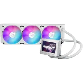 Asus ROG Ryujin III 240 ARGB White Edition All-in-One Flüssig CPU-Kühler (3,5 Zoll LCD, Asetek-Pumpe der 8. Generation, 2X ROG 120mm Radiator mit magnetischen Daisy-Chain ARGB-Lüftern, weiß)