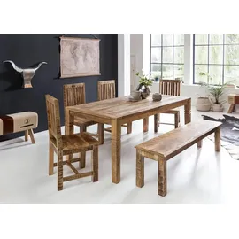 FineBuy Esstisch 120 x 76 x 70 cm braun