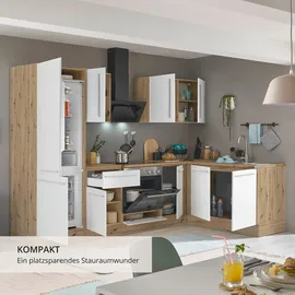 kochstation Winkelküche Florida L-Form 270 cm weiß