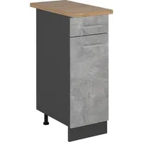 Vicco Vicco, Küchenunterschrank R-Line, Beton/Anthrazit, 30 cm, AP Eiche