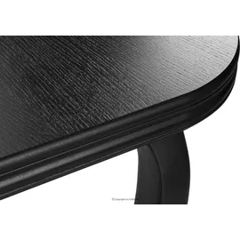 Konsimo Esstisch ausziehbar bis 200cm oval "ALTIS", Schwarz, Furnier, Classic, 200-300x76,5x100 cm - Schwarz