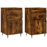 vidaXL Sideboards 2 Stk. Räuchereiche 40x35x70 cm Holzwerkstoff