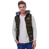 BLACKROCK Steppweste BR1701 Herren Outdoor-Weste - Slim-Fit - Abnehmbare Kapuze grün M