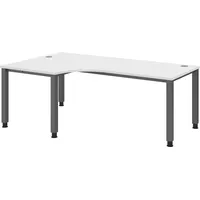 Bümö Schreibtisch Serie-Q Gestell: Graphit - Nachbildung: weiß, Größe:
