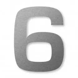 Hausnummer Edelstahl (8 cm) – 6