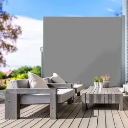 KARAT Seitenmarkise - ausziehbare Markise - blickdichter Sichtschutz & Windschutz mit Wandhalterung für Garten Balkon & Terrasse (Anthrazit - 160 x 300 cm)