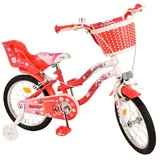 Volare Kinderfahrrad Lovely Fahrrad für Mädchen 16 Zoll Kinderrad in Rot Weiß