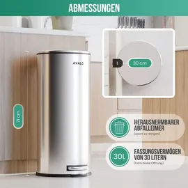 Avalo Treteimer 30 l Silber