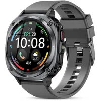 TIMU Smartwatch Herren, 1.45" AMOLED Smart Watch Herren mit Anrufe tätigen/Empfangen, 115+Sportmodi Fitnessuhr mit Herzfrequenz/Schrittzähler/Schlafmonitor, IP68 Wasserdicht Sportuhr
