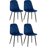 Clp 4er Set Stühle Giverny Samt blau