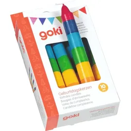 GoKi Geburtstagskerzen-Set 10 cm 10 St. bunt
