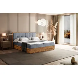 altdecor BOXBETT mit Matratze H4 und Lattenrost - 160x200 - Hellgrau