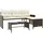 vidaXL Gartensofa in L-Form mit Tisch und Kissen Braun Poly Rattan