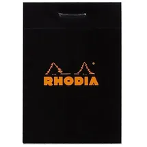 Rhodia 102009C Notizblock (kariert, 52 x 75 mm, 80 Blatt) 1 Stück schwarz