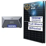 2x 500W Bifaziale Module mit Solarspeicher 1,6kWh Anker SOLIX Solarbank E1600 Speicher für Balkonkraftwerk