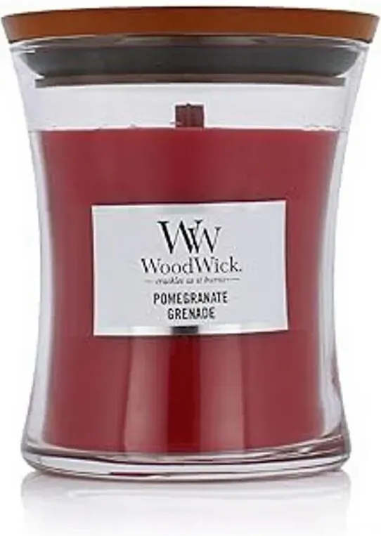 Woodwick Granatapfel Mittlere Sanduhr-Kerze