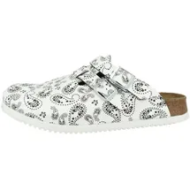 Birkenstock Damen Clogs Kay SL Birko-Flor schmal 43 EU Schmal schwarz Weiß - 43 EU Schmal