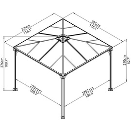 CANOPIA Palermo 2,95 x 2,95 m anthrazit