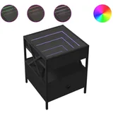 vidaXL Nachtschrank mit Infinity-LED 40 x 40 x 51 cm Schwarz