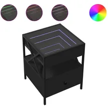 vidaXL Nachtschrank mit Infinity-LED 40 x 40 x 51 cm Schwarz