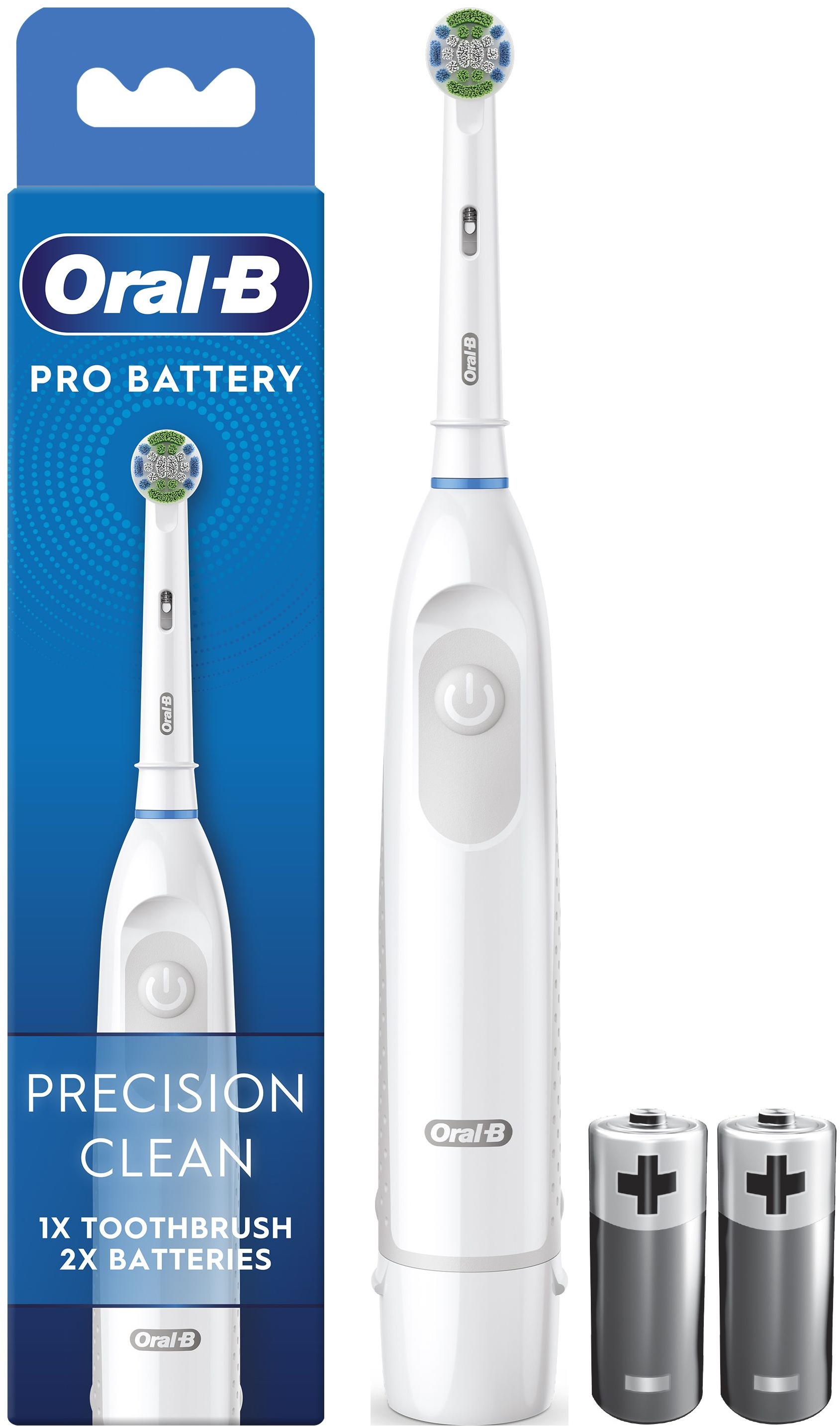 Oral-B Pro Battery Precision Clean, batteriebetriebene Elektrische Zahnbürste Weiß 1 St