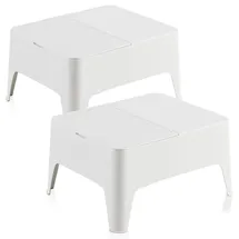 SP Berner Shaf 2er Set Beistelltische Alaska, für den Garten, weiß,