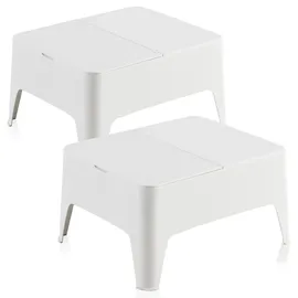 SP Berner Shaf 2er Set Beistelltische Alaska, für den Garten, weiß,