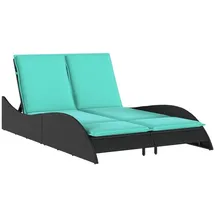 vidaXL Sonnenliege 114 x 205 x 73 cm Schwarz