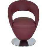 Drehstuhl K+W KOMFORT & WOHNEN "Wave", rot (carbernet 15, rose 90, edelstahloptik), B:62cm H:86cm T:61cm, Stühle, Drehstuhl, Design-Drehstuhl, Drehteller in Metall edelstahloptik, Farbkombination