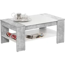 Stolkom "Finley mit Ablageboden, Eiche Sonoma Weiß, BxHxT 100x44x58 cm", grau (grau, beton, weiß), Tische, Schubladenfront mit Lamellen-Optik, Couchtisch rollbar