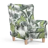 Konsimo Ohrensessel Miles Webstoff 82 x 105 x 97 cm Weiß