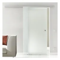 Dormame Schiebetür Glasschiebetür Satiniert Komplettset grau 102.5 cm x 205 cm