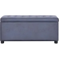 vidaXL Ottoman mit Stauraum 87,5 cm Grau Wildleder-Optik