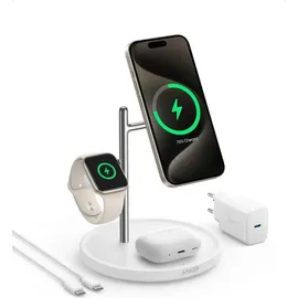 Anker MagGo Wireless Charging Station (3-in-1, Dock Stand) weiß