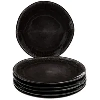 Mambocat 6er Set Speiseteller Zakynthos Reactive Glaze Schwarz -