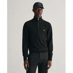 Gant für Herren. 8030170 Baumwollpulli mit halbem Reißverschluss Lässig schwarz (S), Baumwolle